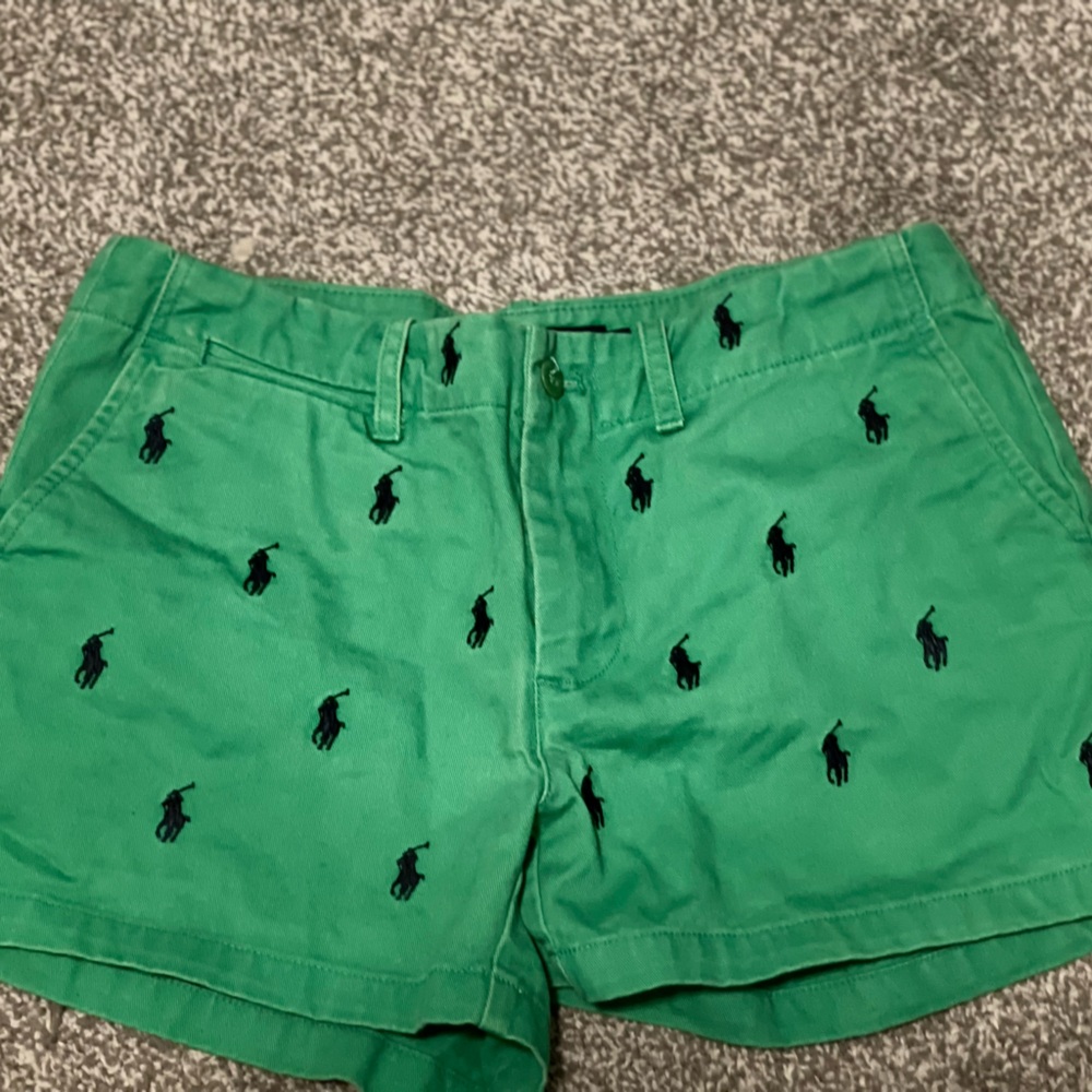 Vintage Ralph Lauren Polo Sport Green Embroidered Polo Pony Women’s Shorts